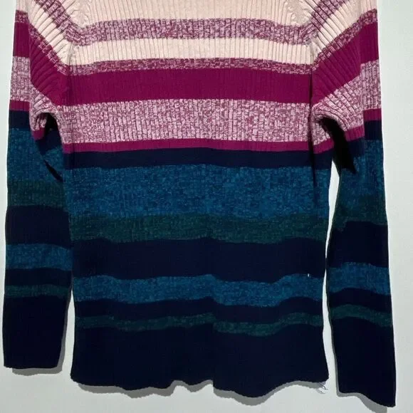 Chico's Women's Multicolor Colorblock Knitted V-Neck Pullover Sweater Medium - Picture 9 of 12